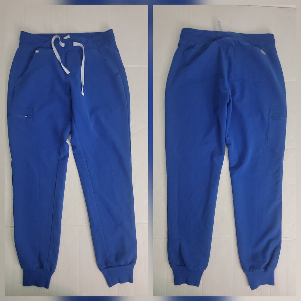 Figs Zamora Jogger Scrub Pants Womens Sz S High Waist Blue PO #1648